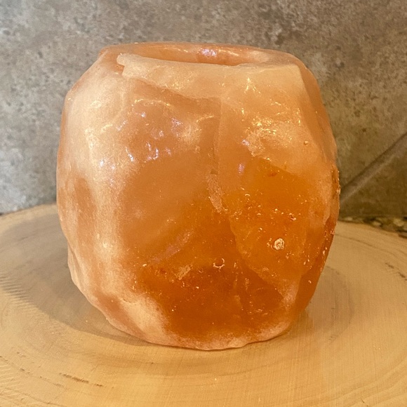 Himalayan Rock Salt Natural Stone Candle TeaLite Votive Holder Pink Rock Crystal - Picture 5 of 16